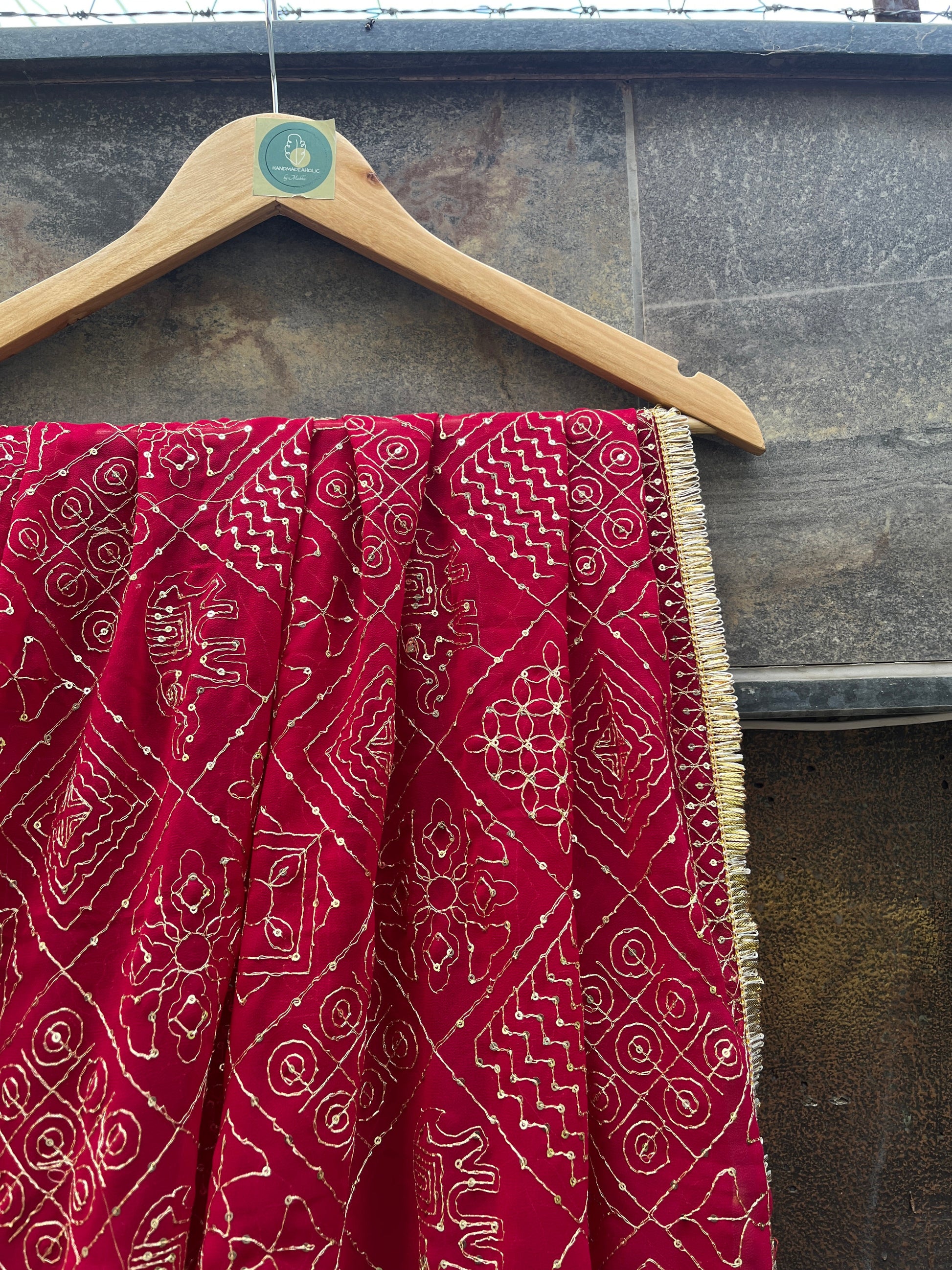 PINK VINTAGE DUPATTA HANDMADEAHOLIC BY MISHKA