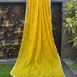 YELLOW VINTAGE DUPATTA HANDMADEAHOLIC BY MISHKA