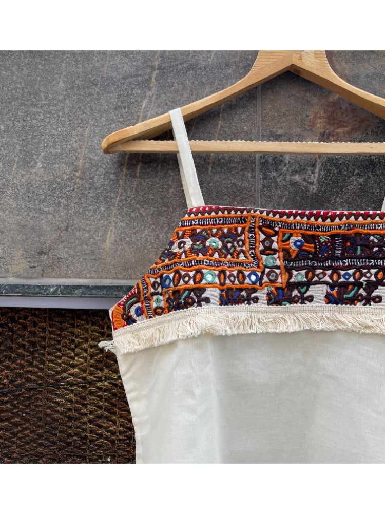 BOHO SPAGHETTI OFF WHITE DRESS HANDMADEAHOLIC BY MISHKA