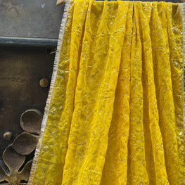 YELLOW VINTAGE DUPATTA HANDMADEAHOLIC BY MISHKA