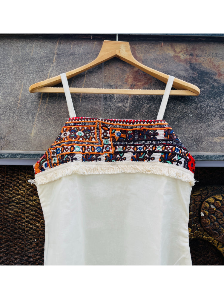 BOHO SPAGHETTI OFF WHITE DRESS HANDMADEAHOLIC BY MISHKA