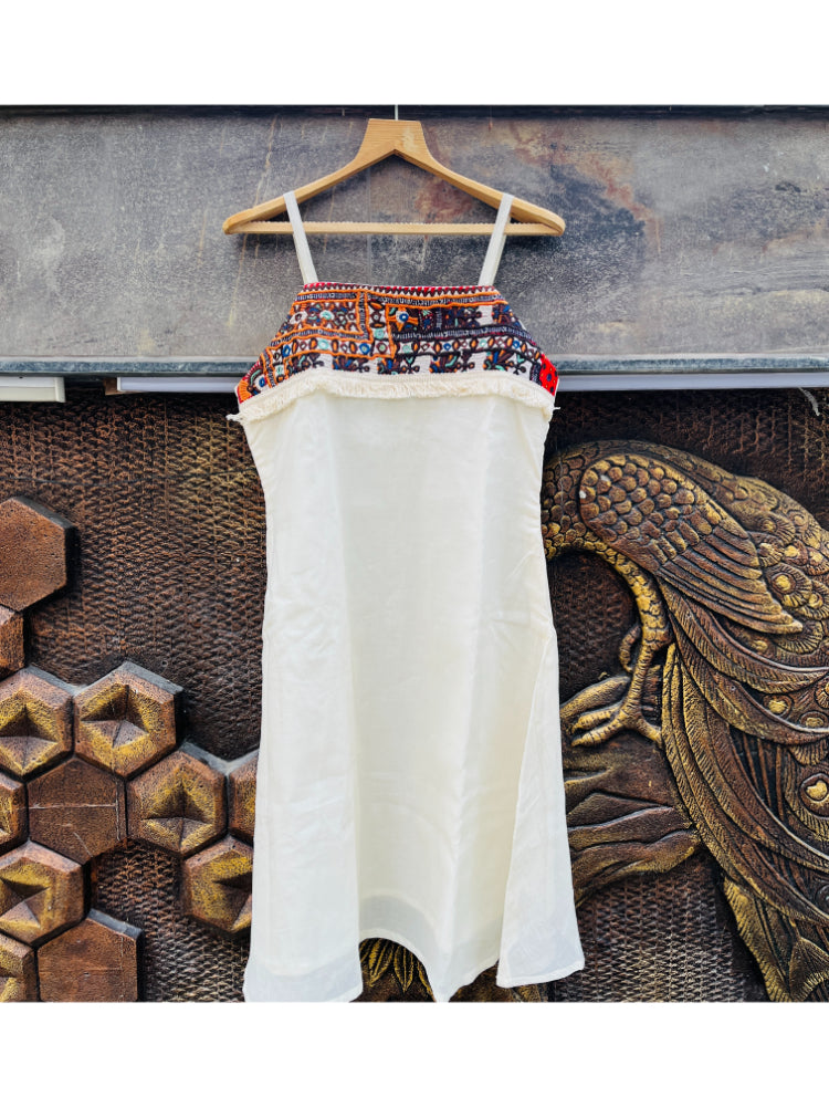 BOHO SPAGHETTI OFF WHITE DRESS HANDMADEAHOLIC BY MISHKA