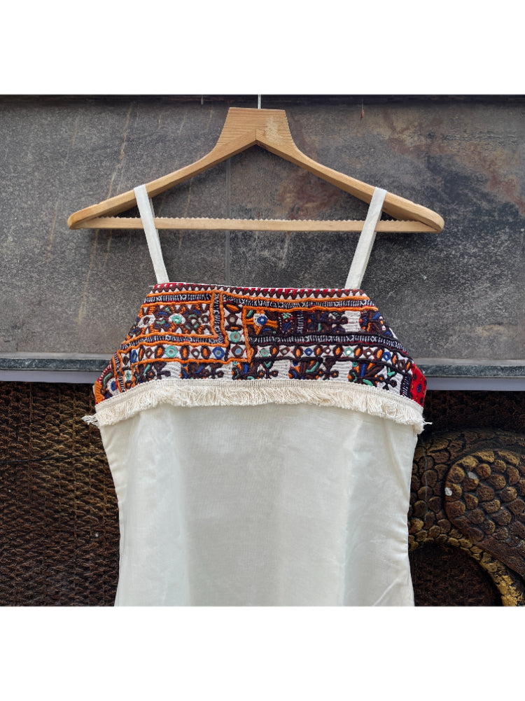BOHO SPAGHETTI OFF WHITE DRESS HANDMADEAHOLIC BY MISHKA