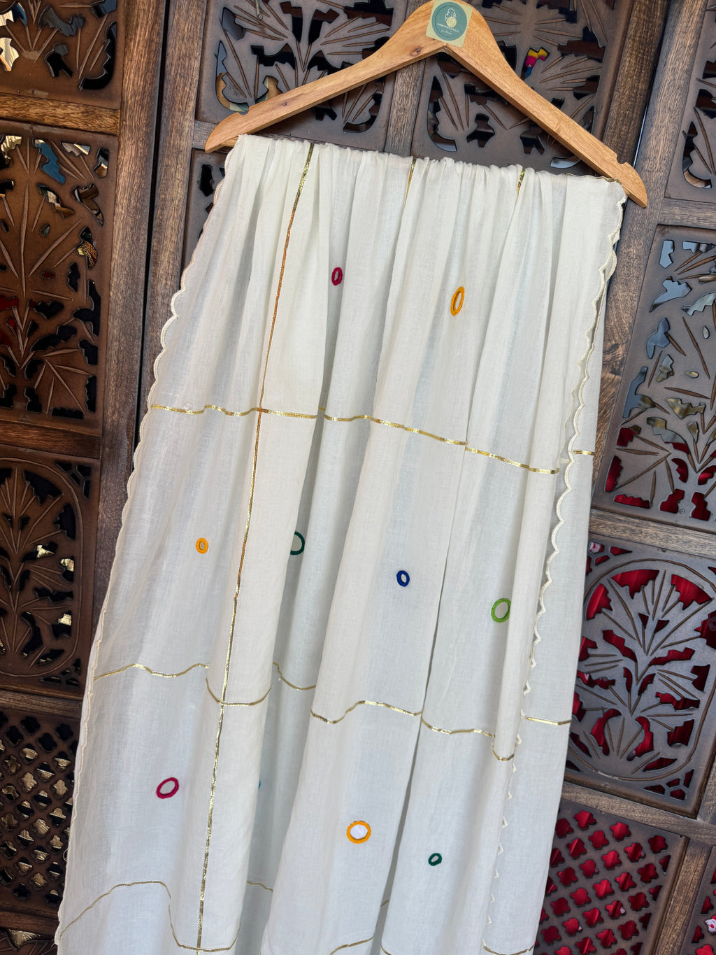 OFF WHITE MIRROR DUPATTA HANDMADEAHOLIC BY MISHKA