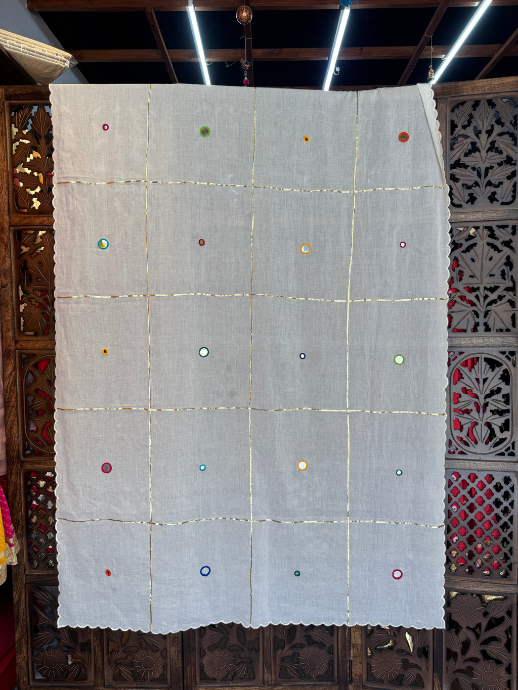 OFF WHITE MIRROR DUPATTA HANDMADEAHOLIC BY MISHKA
