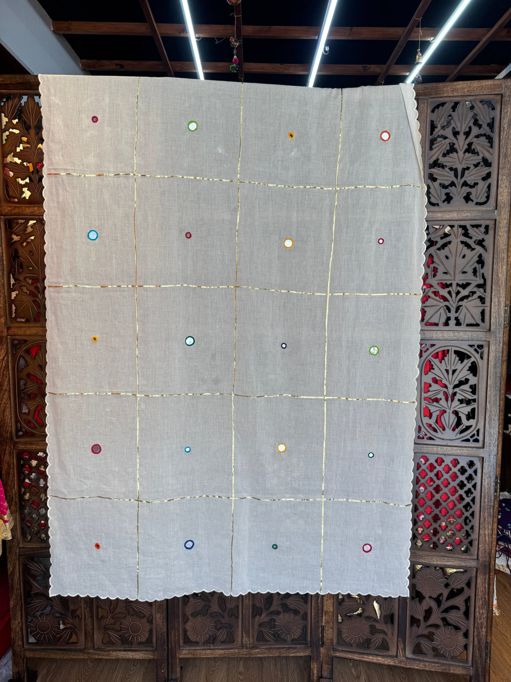 OFF WHITE MIRROR DUPATTA HANDMADEAHOLIC BY MISHKA