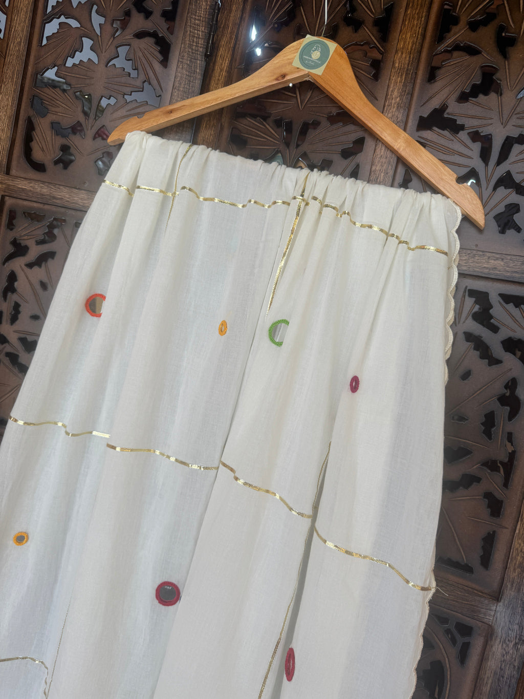 OFF WHITE MIRROR DUPATTA HANDMADEAHOLIC BY MISHKA