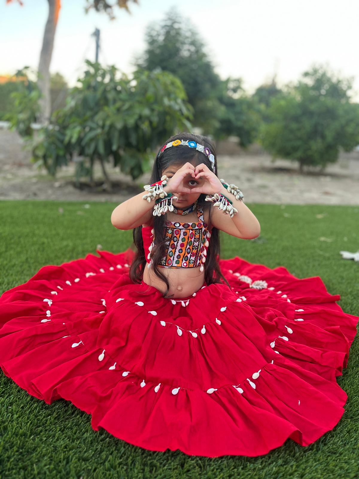 RED BANJARA KIDS CHOLI HANDMADEAHOLIC BY MISHKA