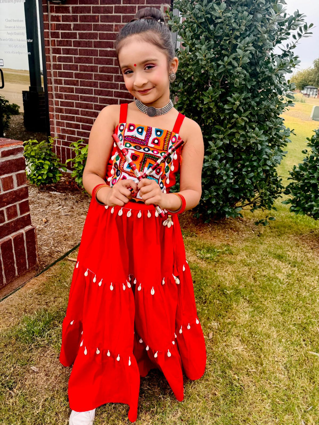RED BANJARA KIDS CHOLI HANDMADEAHOLIC BY MISHKA