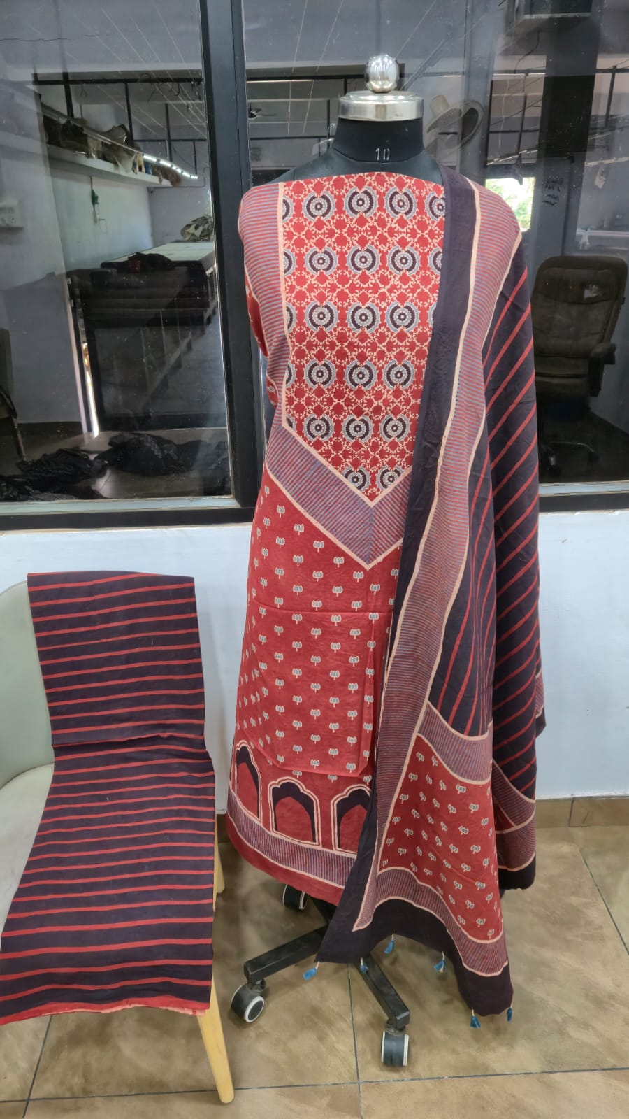 Handblocked Ajrakh Taj Cotton Full Sets