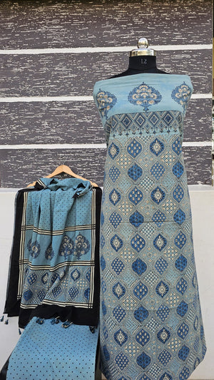 Handblocked Ajrakh Taj Cotton Full Sets