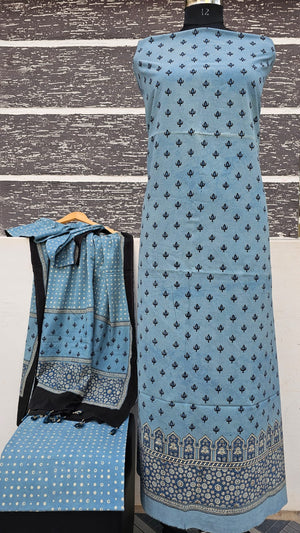 Handblocked Ajrakh Taj Cotton Full Sets