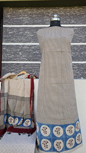 Handblocked Ajrakh Taj Cotton Full Sets