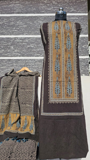 Handblocked Ajrakh Taj Cotton Full Sets