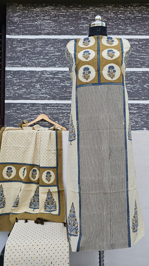 Handblocked Ajrakh Taj Cotton Full Sets