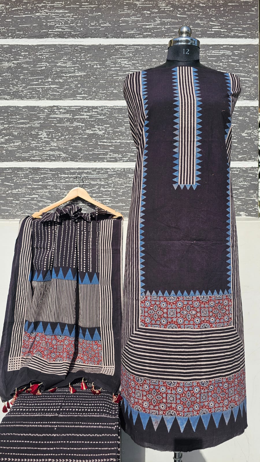 Handblocked Ajrakh Taj Cotton Full Sets