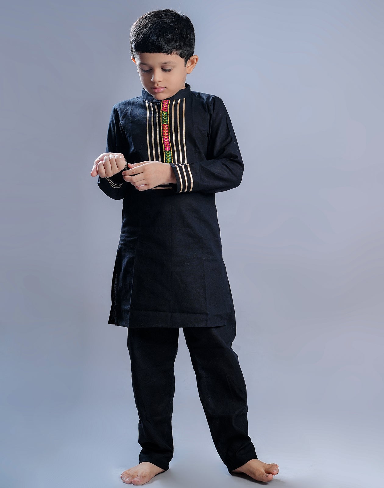 BLACK BOYS KURTA RAAS'25 HANDMADEAHOLIC BY MISHKA