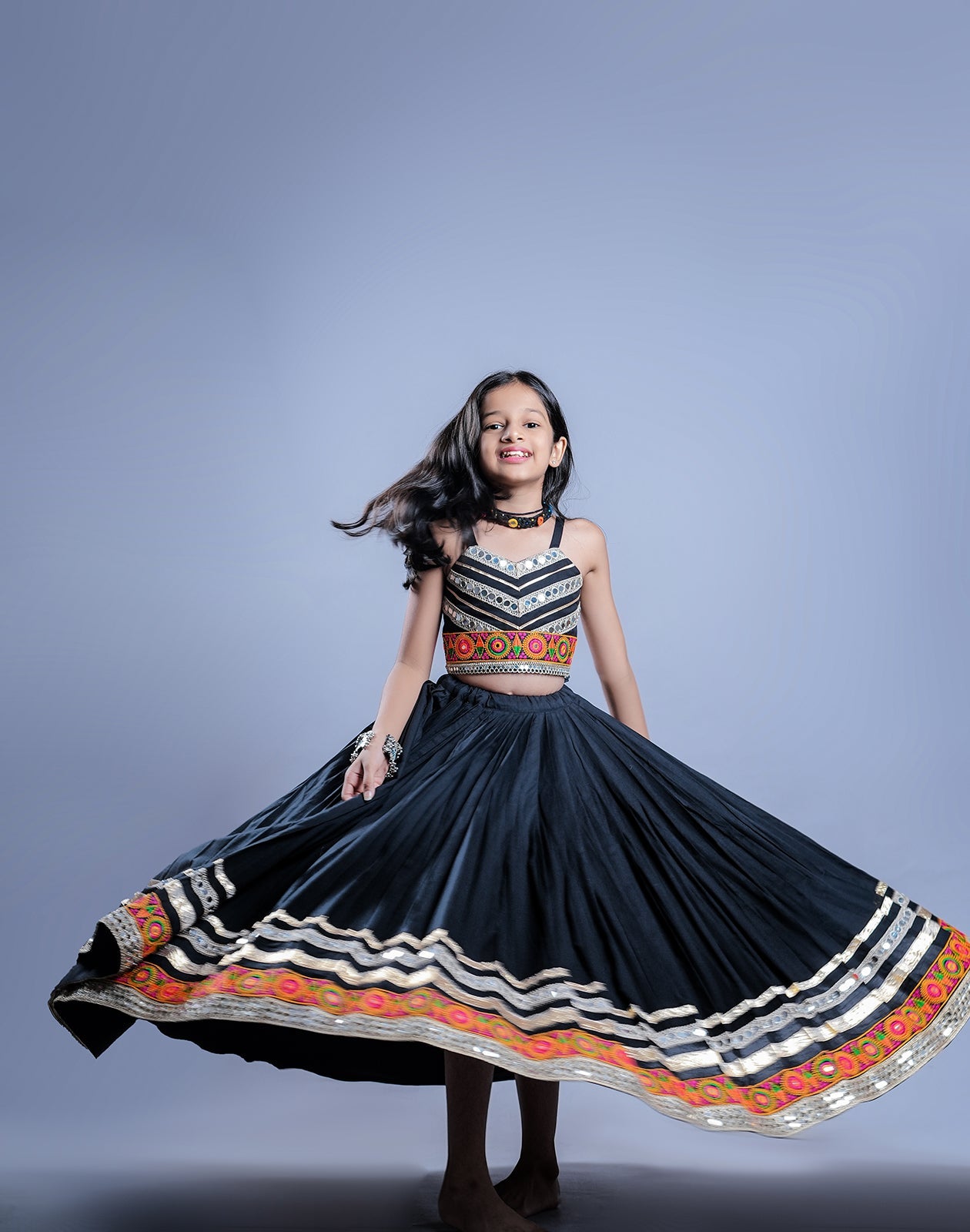 BLACK KIDS CHOLI RAAS'25 HANDMADEAHOLIC BY MISHKA