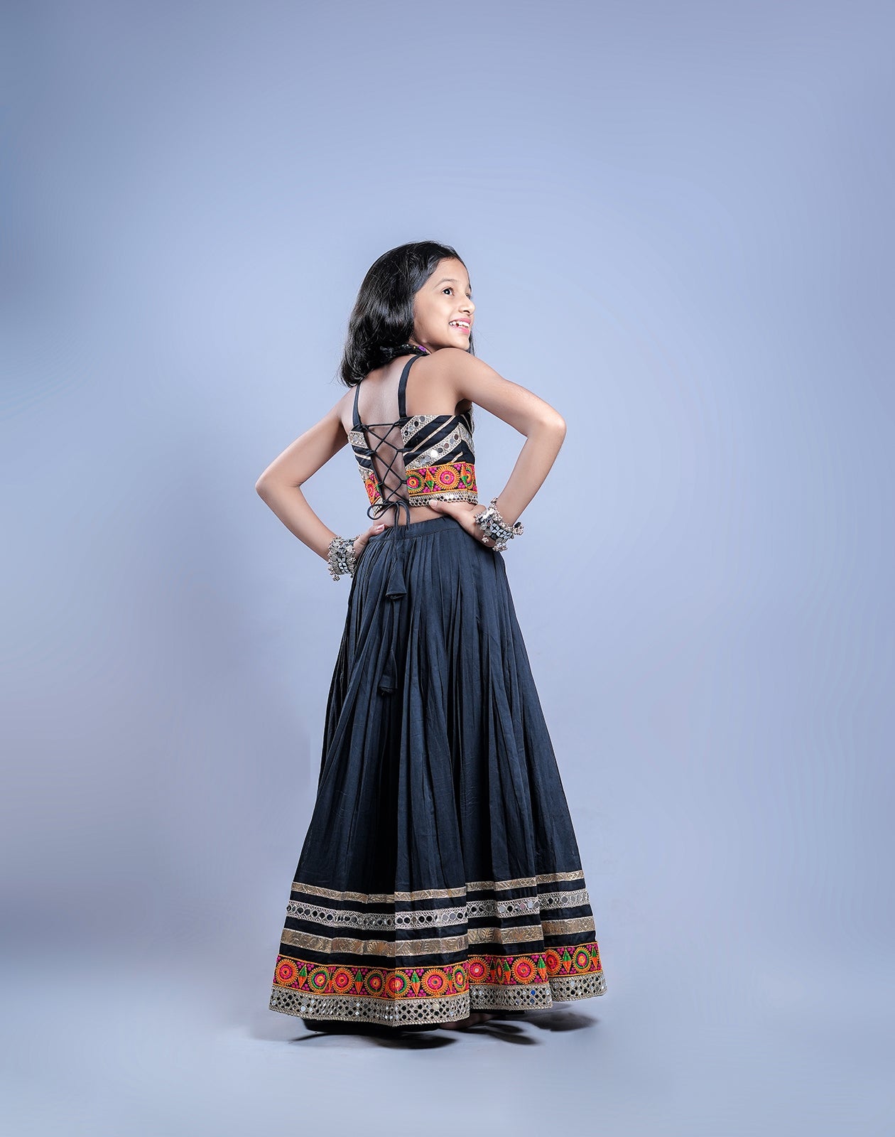 BLACK KIDS CHOLI RAAS'25 HANDMADEAHOLIC BY MISHKA