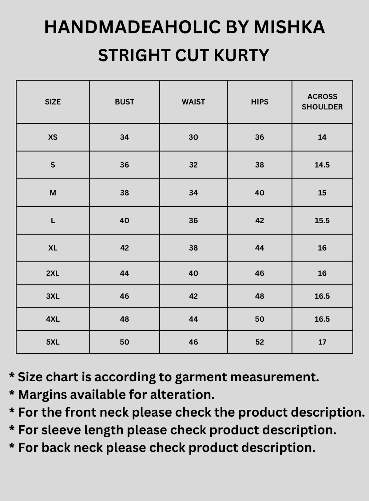 Size Chart