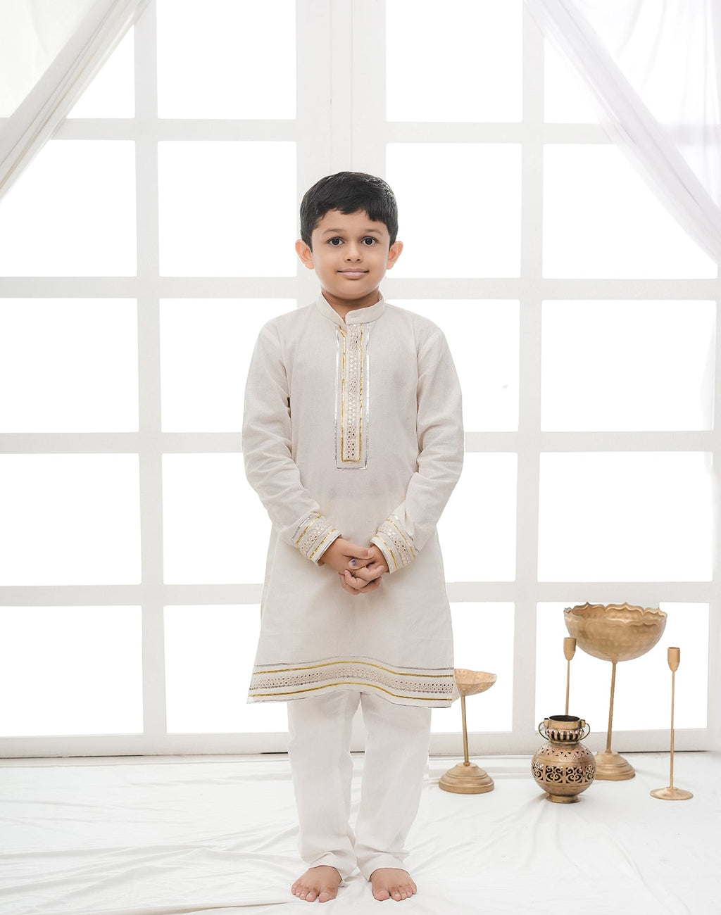 OFF WHITE BOYS KURTA RAAS'25 HANDMADEAHOLIC BY MISHKA