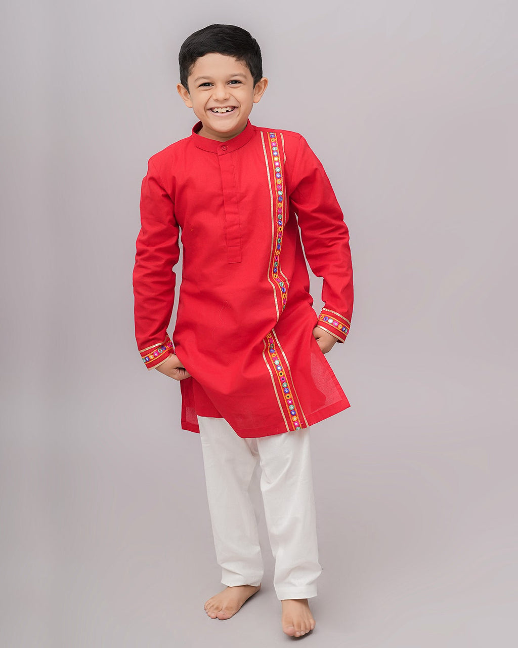 RED BOYS KURTA RAAS'25 HANDMADEAHOLIC BY MISHKA