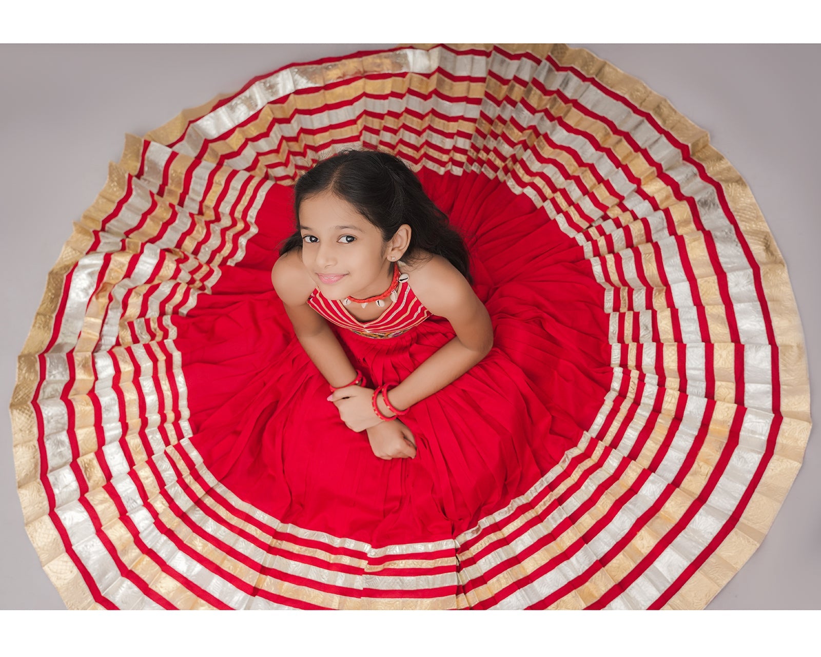 RED KIDS CHOLI RAAS'25 HANDMADEAHOLIC BY MISHKA
