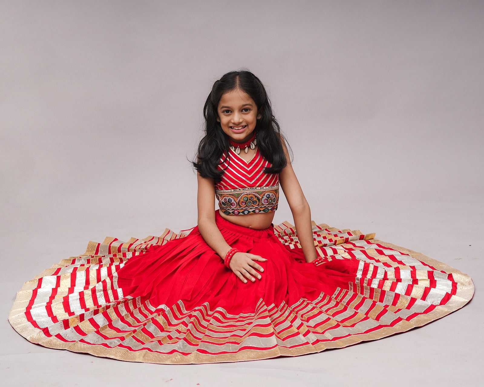 RED KIDS CHOLI RAAS'25 HANDMADEAHOLIC BY MISHKA