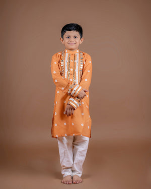 MUSTRAD BANDHANI BOYS KURTA RAAS'25 HANDMADEAHOLIC BY MISHKA
